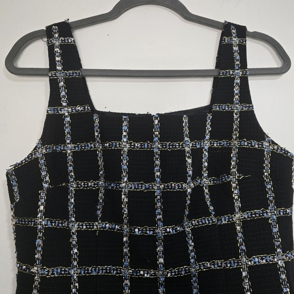 Jason Wu Tweed Mini Dress in Black Blue Gold Checkered windowpane 90s clueless - Picture 4 of 10